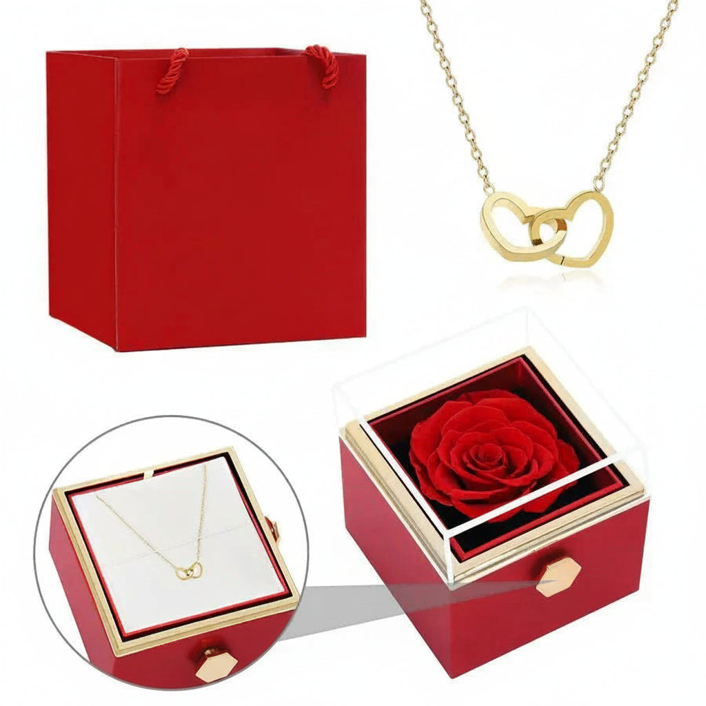 Eternal Rose Box & Personalised Necklace