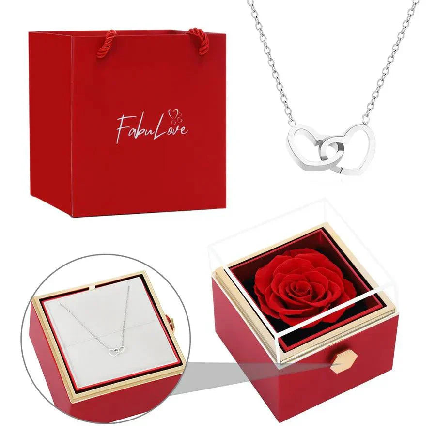 Eternal Rose Box & Personalised Necklace