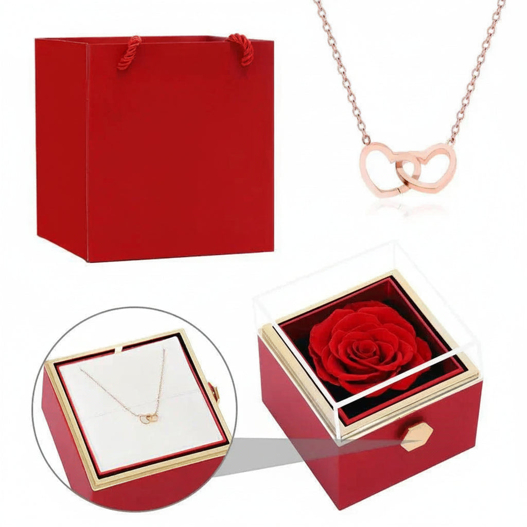 Eternal Rose Box & Personalised Necklace