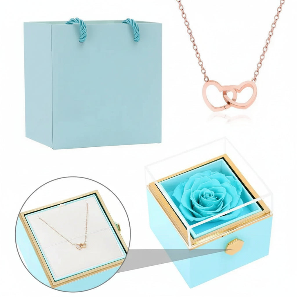 Eternal Rose Box & Personalised Necklace