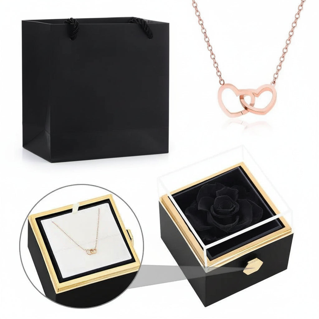 Eternal Rose Box & Personalised Necklace