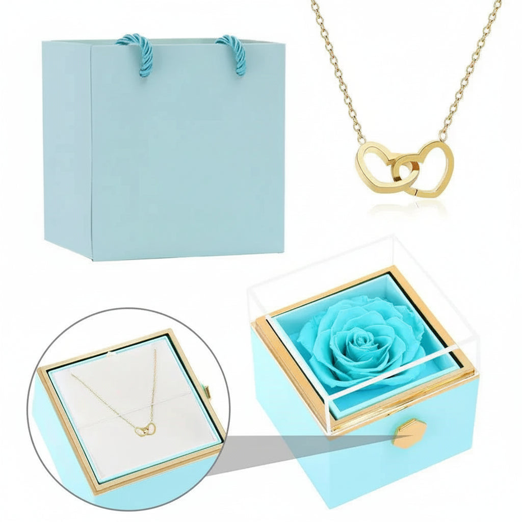 Eternal Rose Box & Personalised Necklace