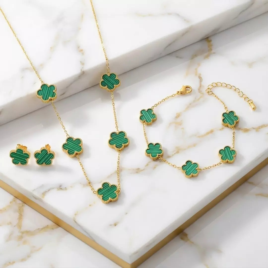 Lucky Clover Jewellery Set (3-Piece)